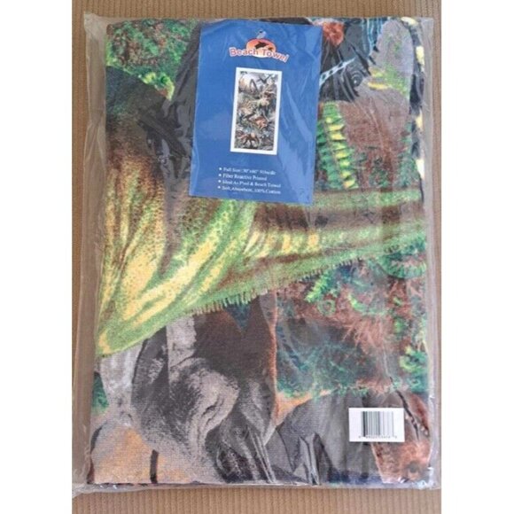 New Dinosaur Bath Beach Pool Gift Towel T-Rex Prehistoric Dinosaurs Jurassic - Picture 2 of 2